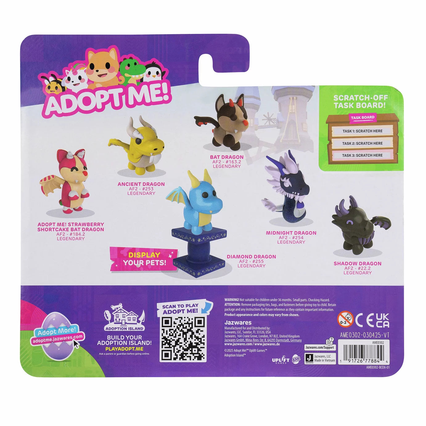 Squishmallows - Adopt Me! 6er Set Legendäre Drachen Spielzeugfiguren