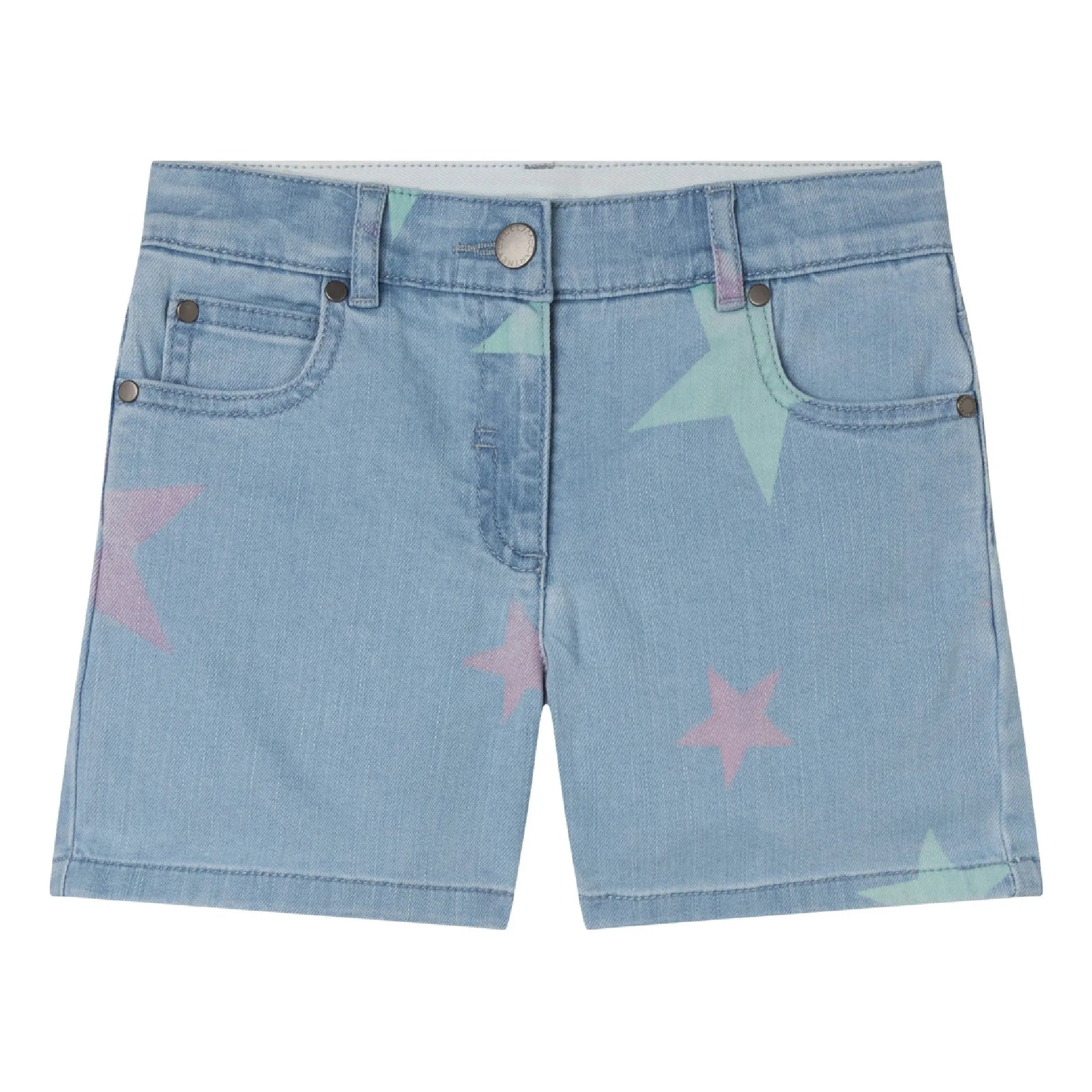 Stella McCartney Kids - Jeans-Shorts mit Sternen | Blau