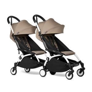 Stokke YOYO3 Stroller from 6 + for twins-Strollers-Taupe-White | Natural Baby Shower