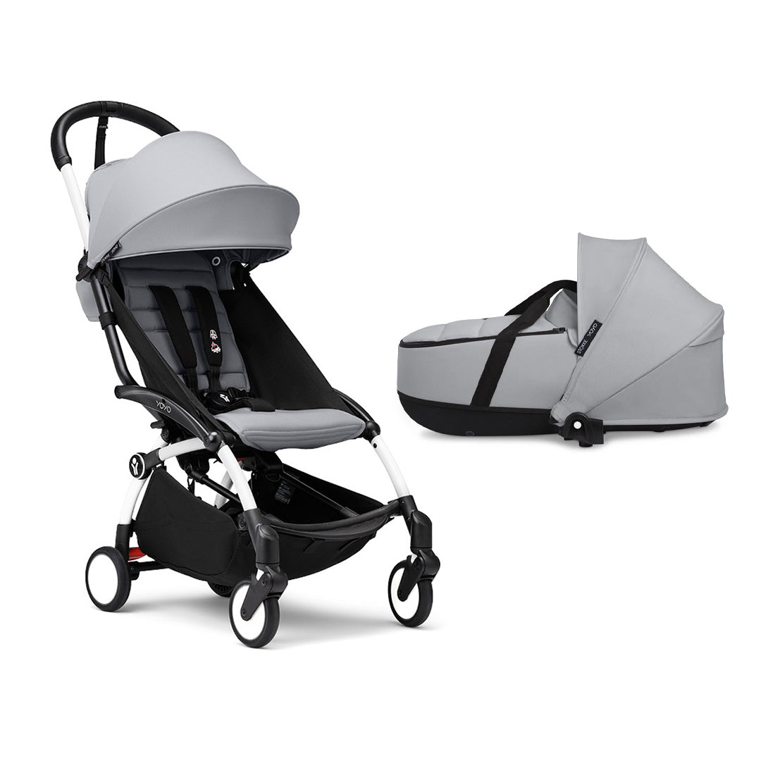 Stokke YOYO3 Newborn Shell to Toddler Bundle-Strollers-Stone-White | Natural Baby Shower