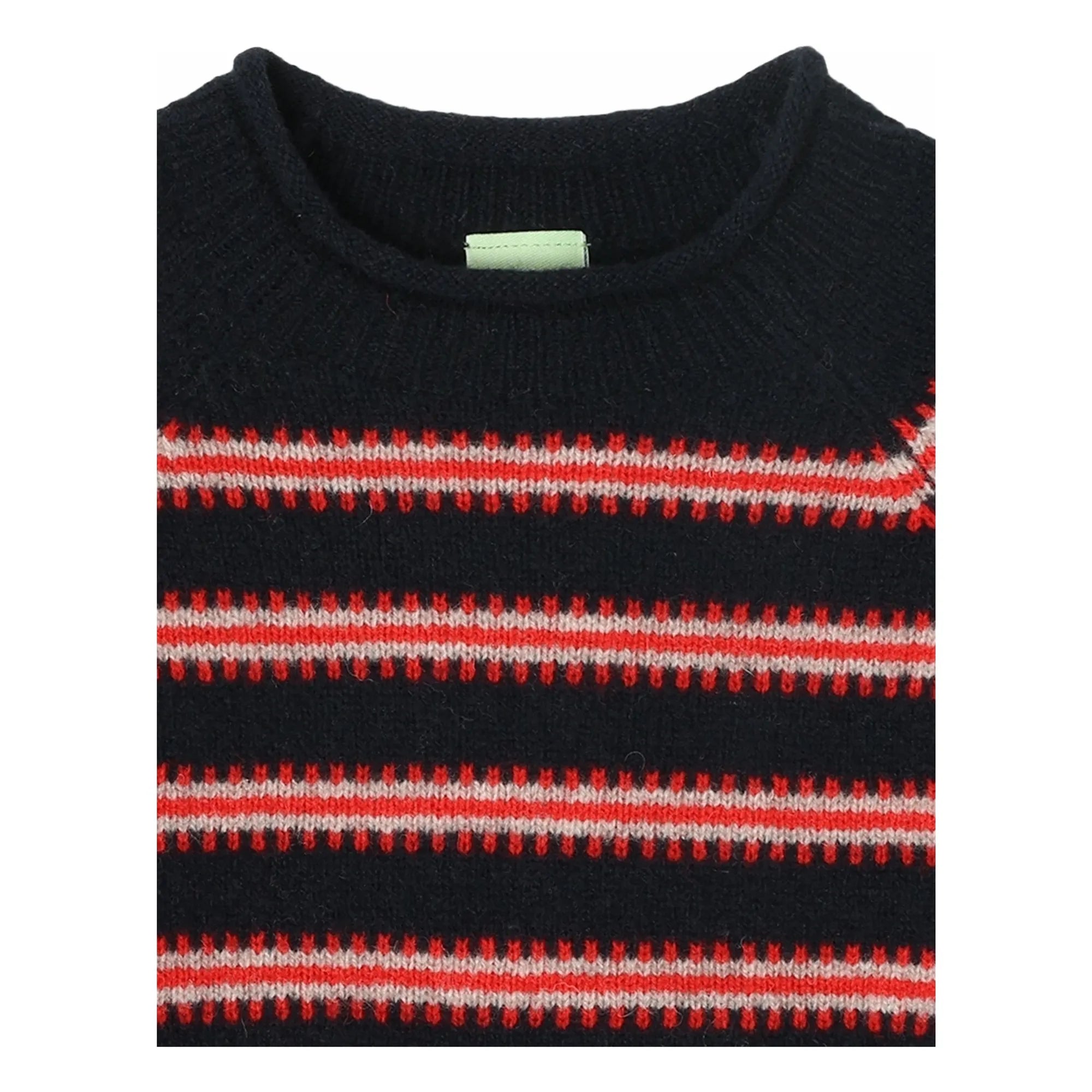 FUB - Gestreifter Lambswool Pullover | Marineblau