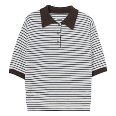 Cordera - Gestreiftes Merinowoll-Polo-Shirt | Braun