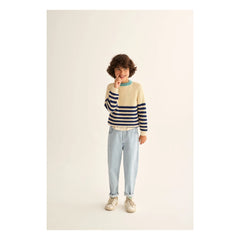 Cozmo - Gestreifter Reed Pullover | Ecru