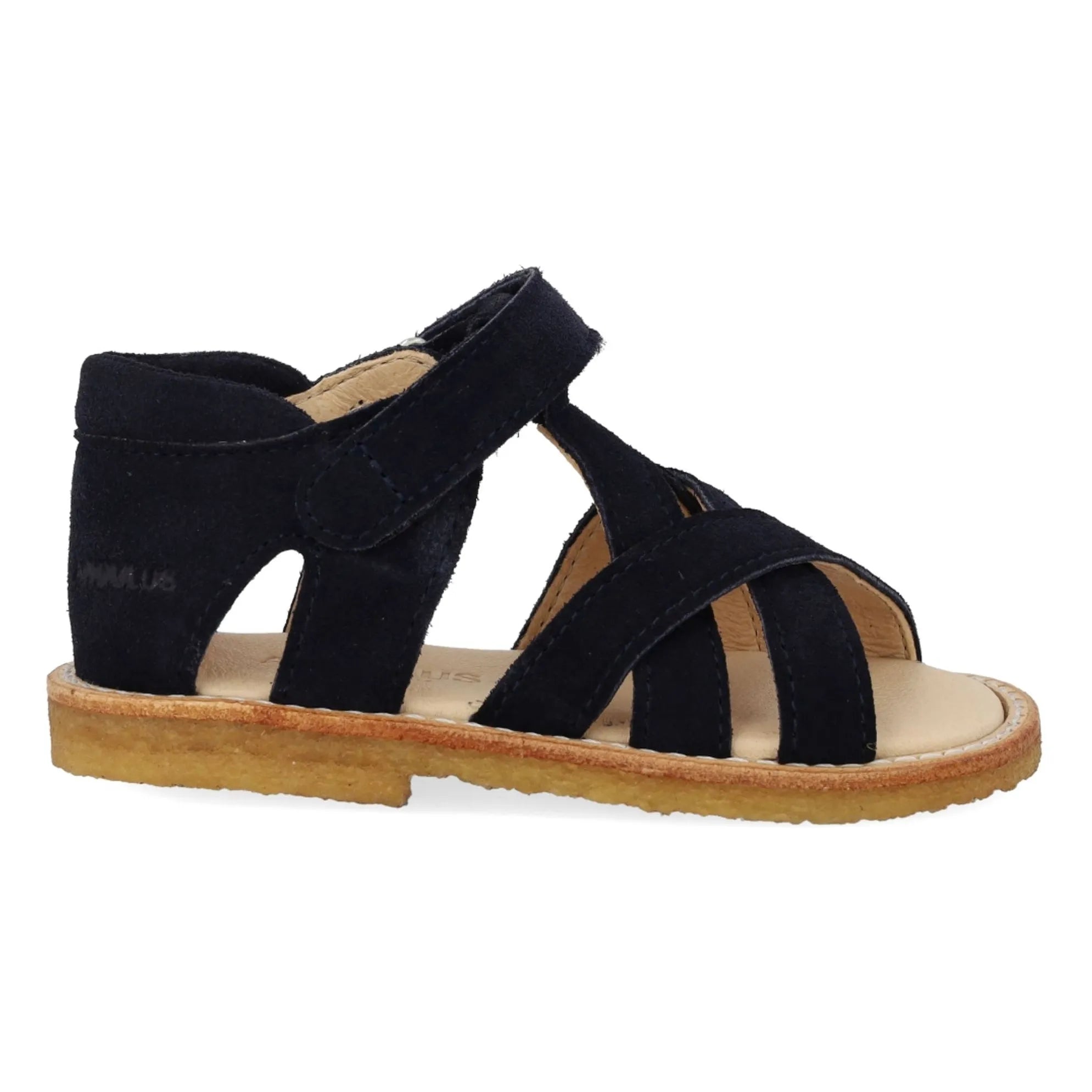 Angulus – Velours-Kreuzriemen-Sandalen | Marineblau