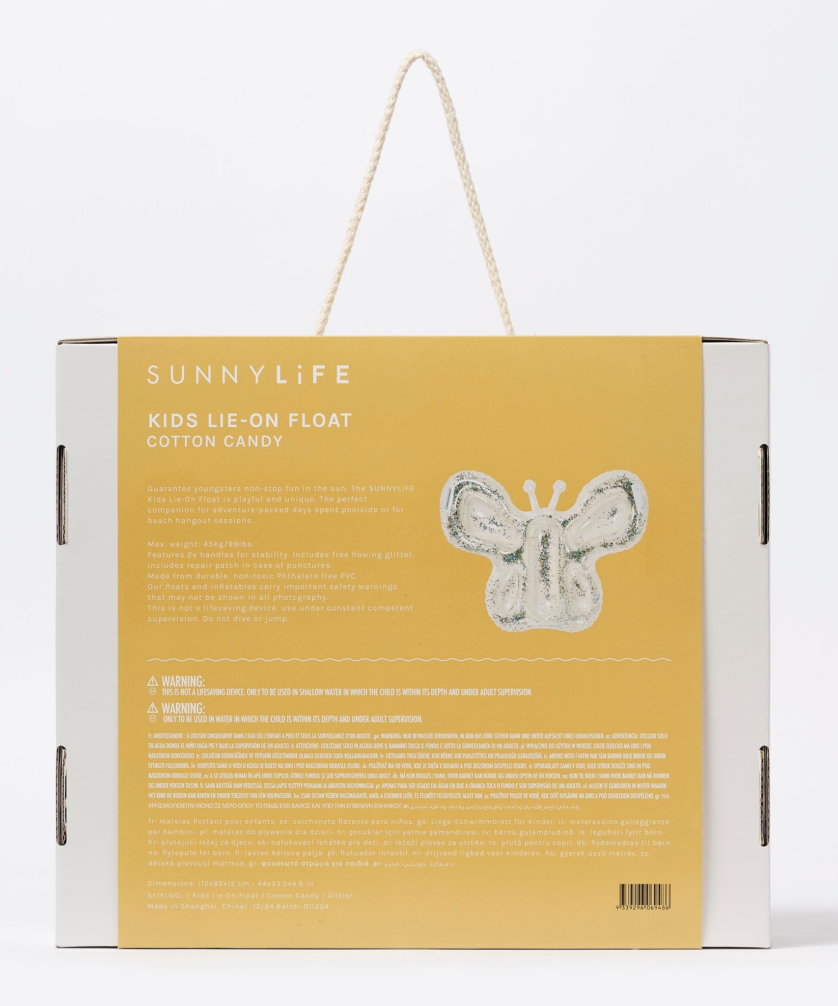 Sunnylife - Cotton Candy Kinder Schmetterling Meer- und Poolmatratze