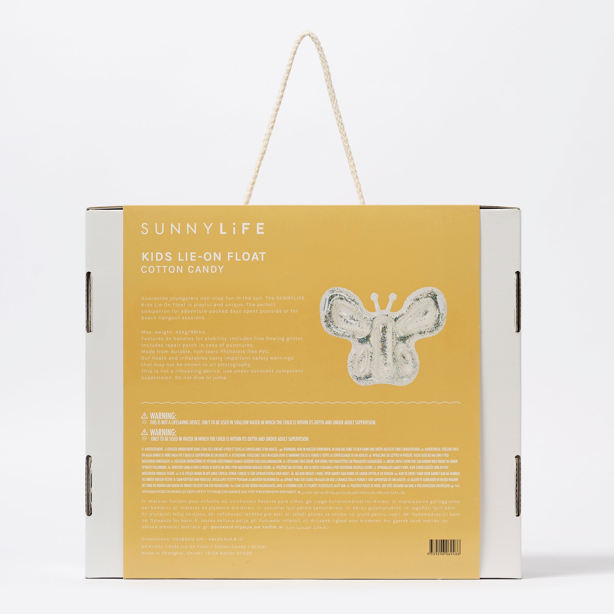 Sunnylife - Cotton Candy Kinder Schmetterling Meer- und Poolmatratze