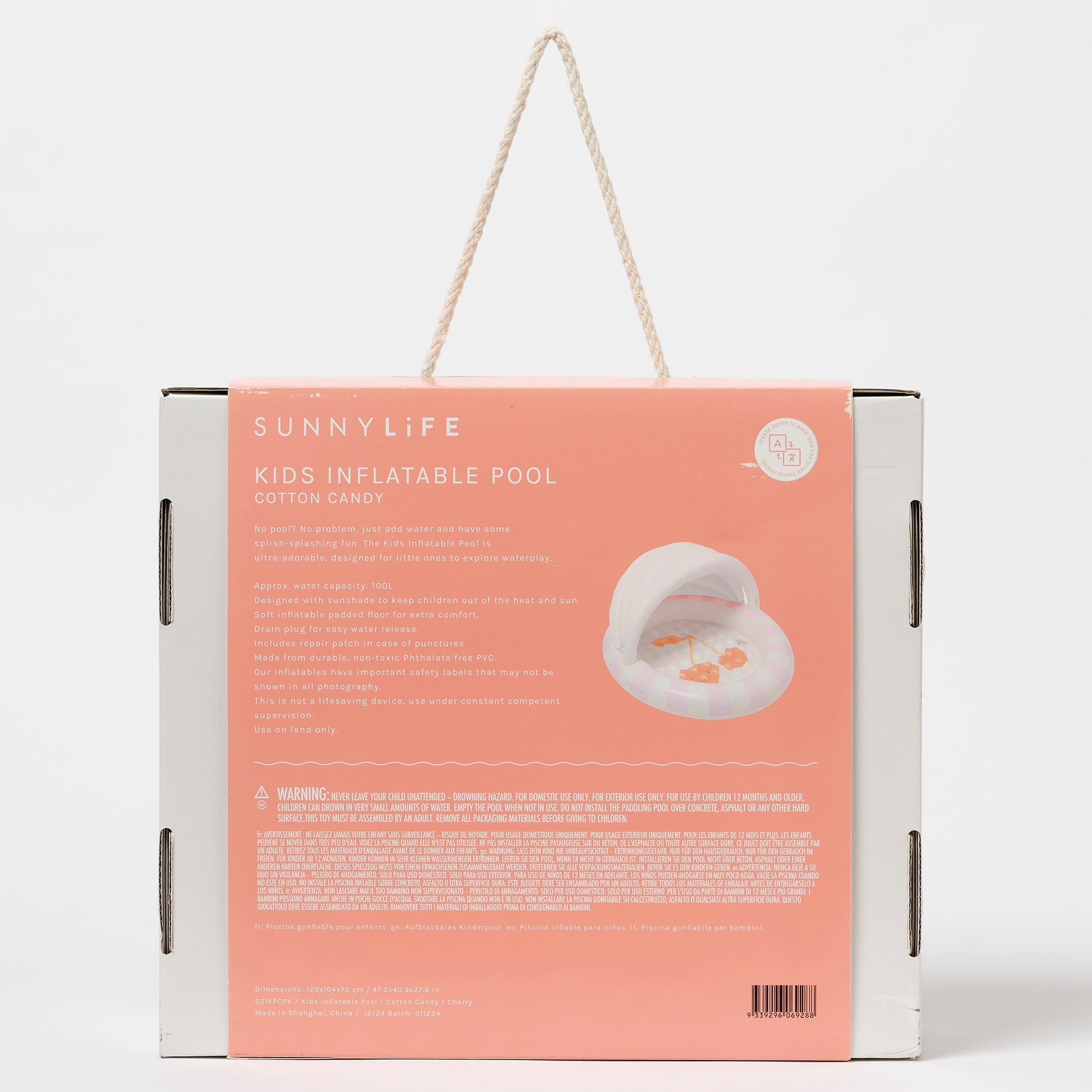 Sunnylife - Cotton Candy Kinderpool mit Sonnenschutz