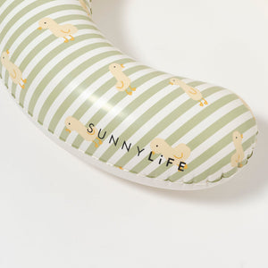 Sunnylife – Enten-Salbei-Baby-Schwimmbecken und aufblasbarer Sitz