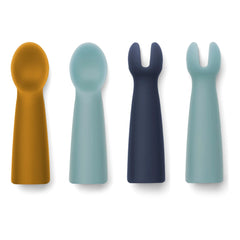 Liewood – Terra Silikon Baby Löffel-Gabel-Set | Blau