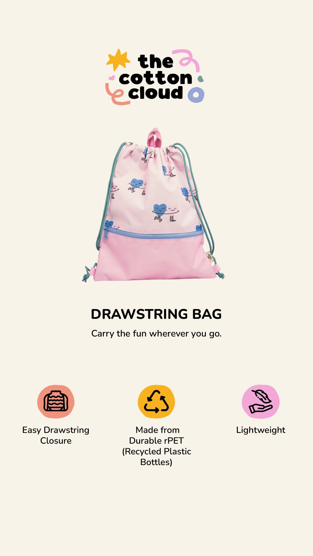 The Cotton Cloud - Dancing Hearts Tunnelzug Rucksack