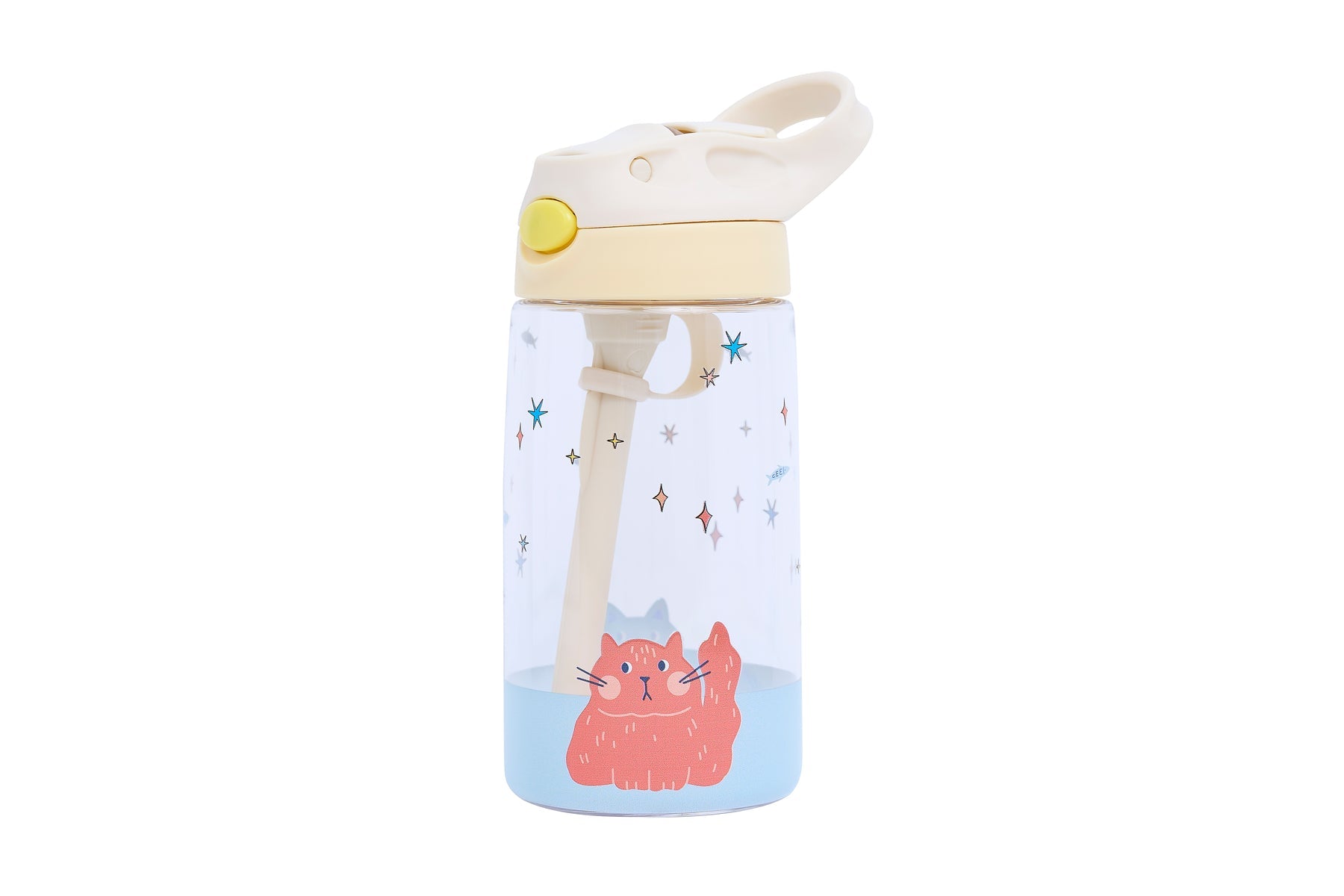 The Cotton Cloud - Meowful Cats 480ML Tritan Trinkflasche mit verstecktem Strohhalm