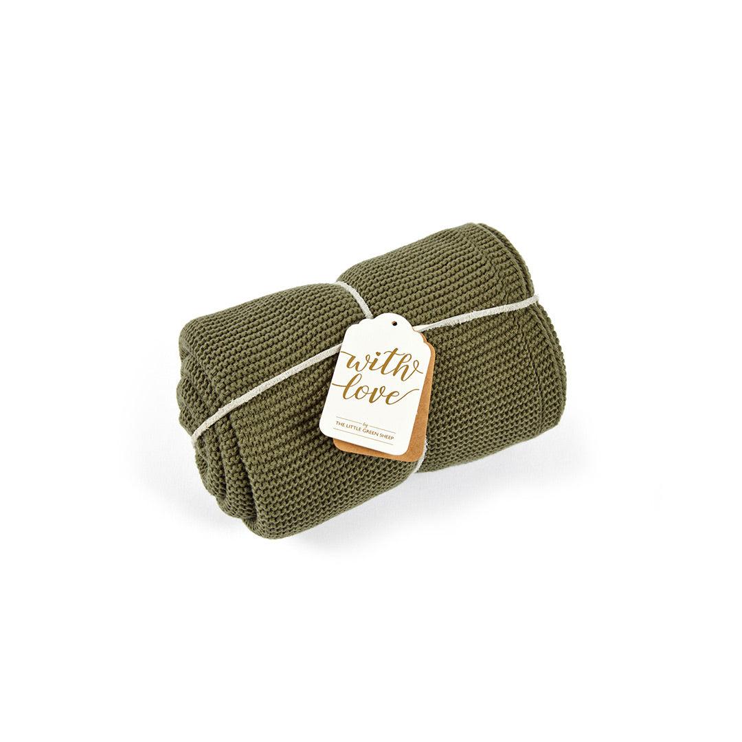 The Little Green Sheep Organic Knitted Cellular Baby Blanket - Juniper-Blankets-Juniper- | Natural Baby Shower