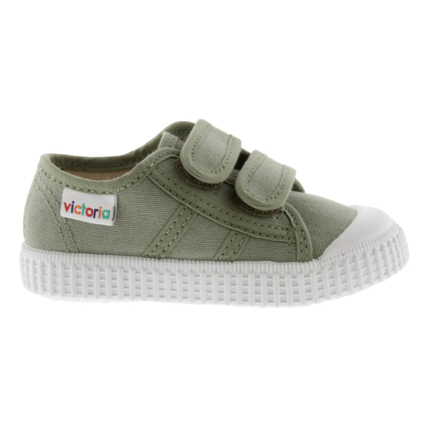 Victoria - Tiras Lona Klettverschluss-Sneaker | Khaki