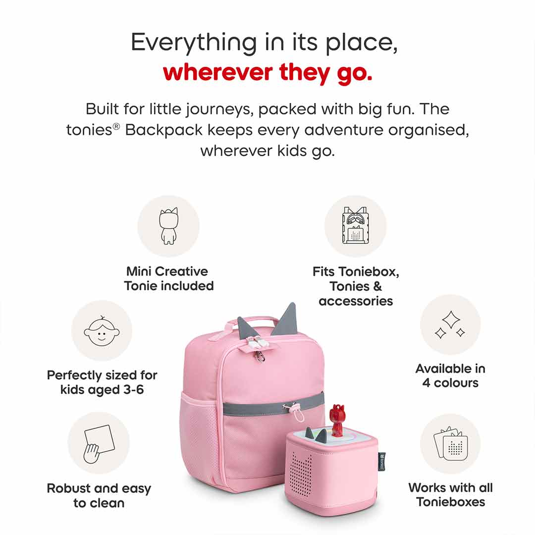 Tonies Backpack - Cloud Pink-Audio Player Accessories-Cloud Pink- | Natural Baby Shower