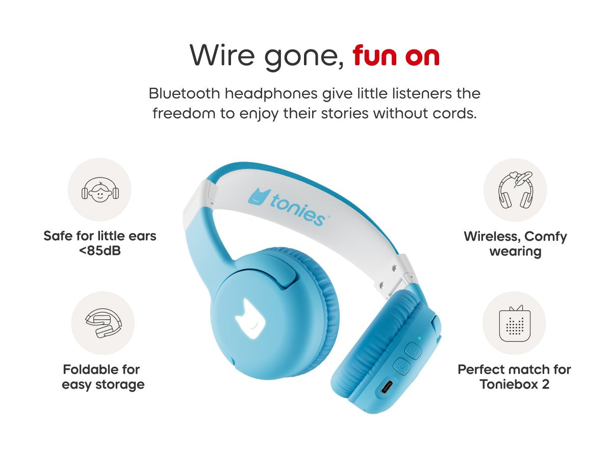 Tonies - Toniebox 2 Bluetooth Wolkenblau Faltbarer Kinderkopfhörer