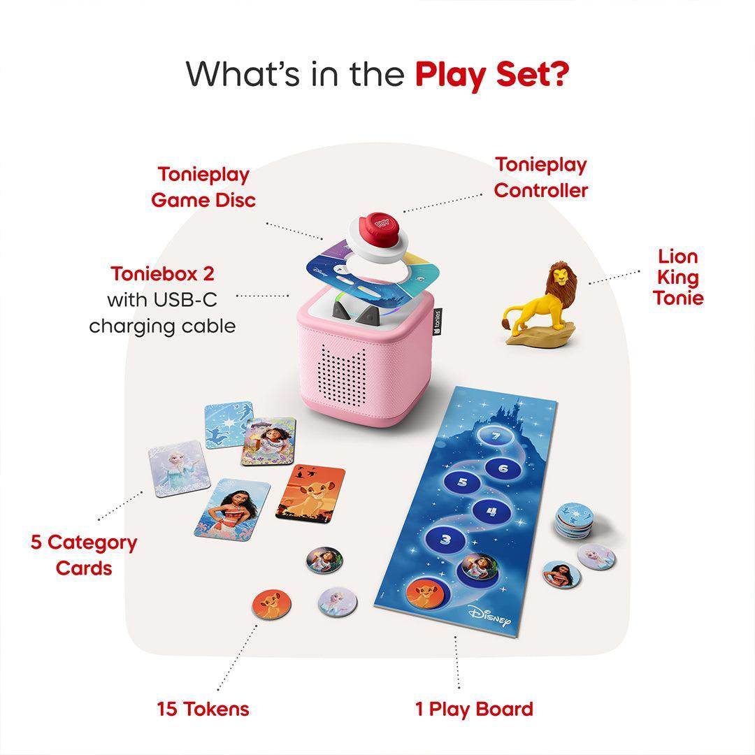 Tonies Toniebox 2 Play Set with Lion King Simba Tonie, Tonieplay Game, Tonieplay Controller - Pink-Audio Players-Pink- | Natural Baby Shower