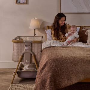 Tutti Bambini Cozee Sense Bedside Crib - Toasted Oak / Sand-Cribs-Toasted Oak / Sand- | Natural Baby Shower