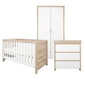 Tutti Bambini Modena 3 Piece Room Set - White/Oak-Nursery Sets-White/Oak-Without Mattress | Natural Baby Shower