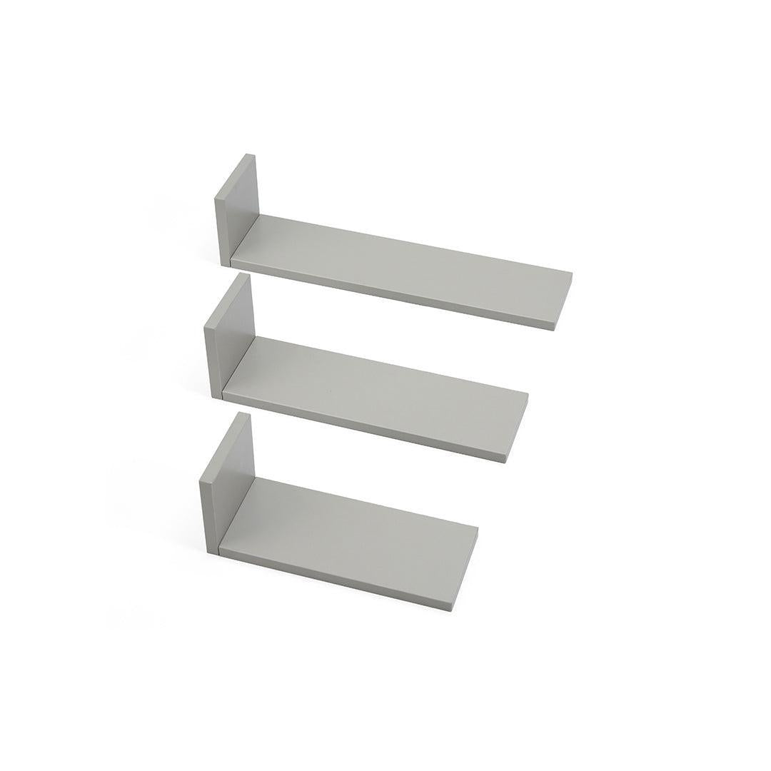 Tutti Bambini Rio Set of Three L-Shaped Wall Shelves - Dove Grey-Shelves-Dove Grey- | Natural Baby Shower