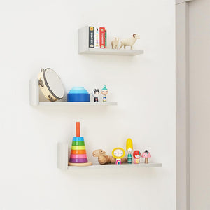 Tutti Bambini Rio Set of Three L-Shaped Wall Shelves - Dove Grey-Shelves-Dove Grey- | Natural Baby Shower