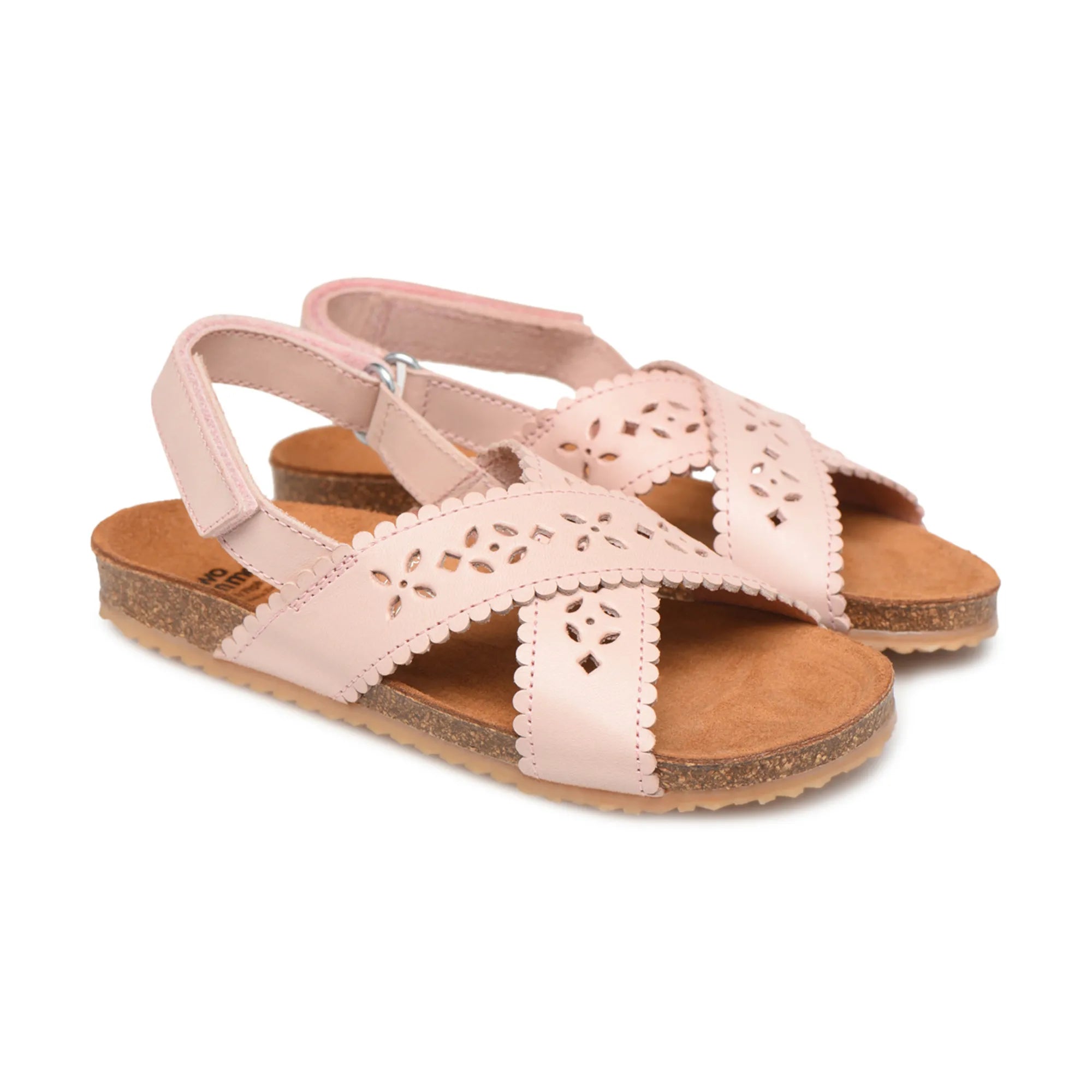 Pèpè - Two Con Me - Sandalen mit gekreuzten Riemen und Perforationen | Puderrosa