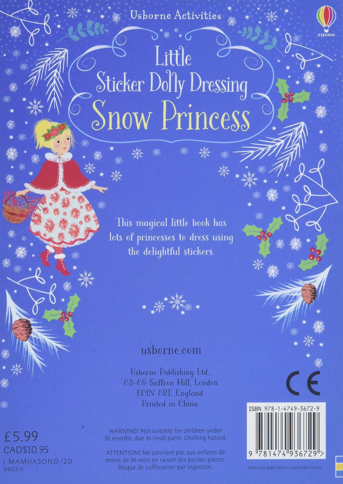 Usborn - Little Sticker Dolly Dressing Schneeprinzessin Bilderbuch