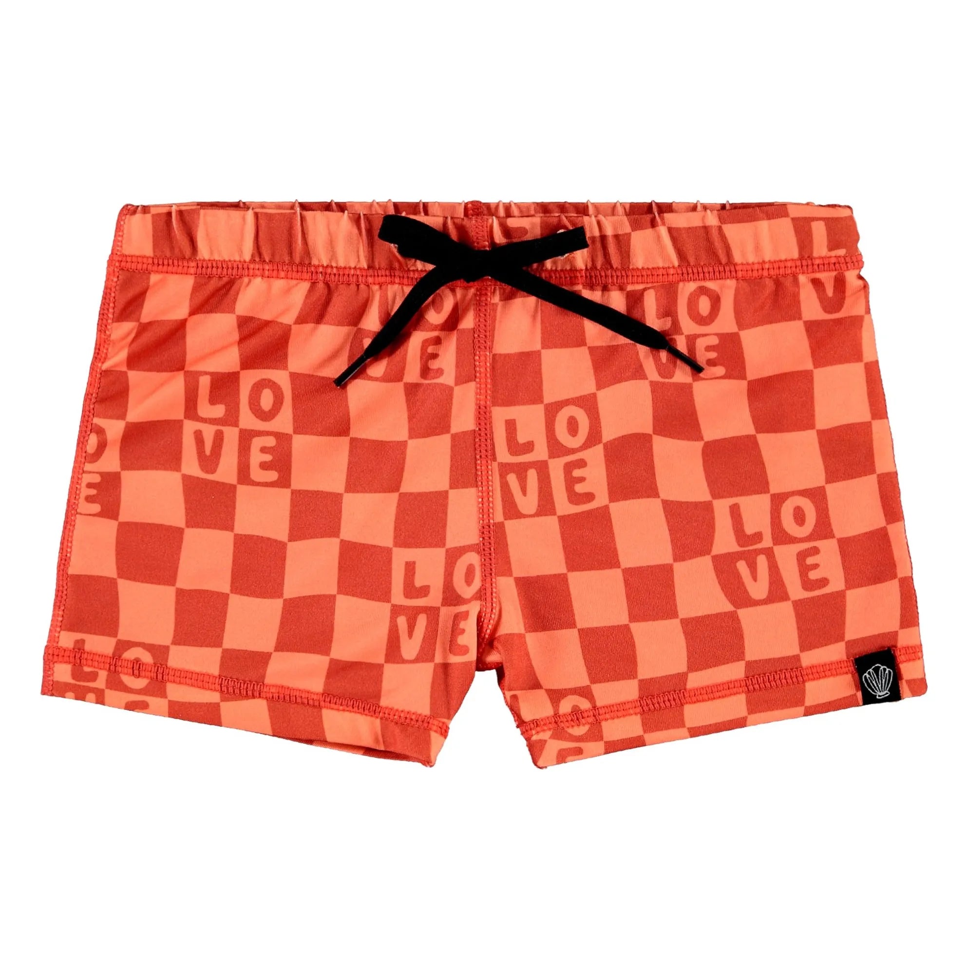 Beach & Bandits – UV-Badeshorts Kariertes Love Recycelte Fasern | Koralle
