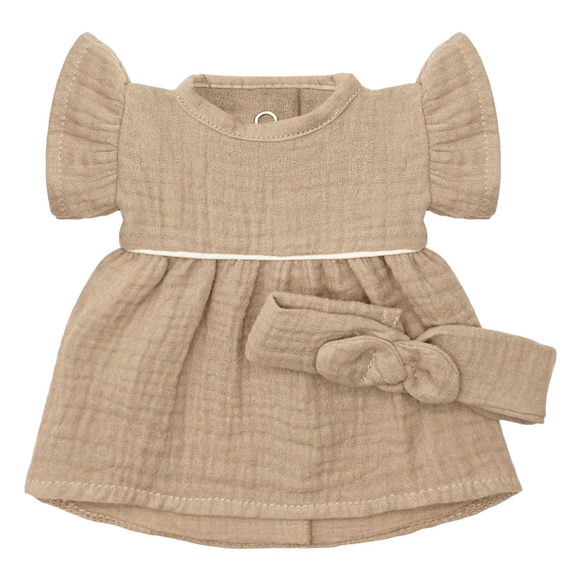 Minikane - Puppenkleiderschrank - Daisy Kleid und Baumwoll-Musselin-Haarband | Mocha