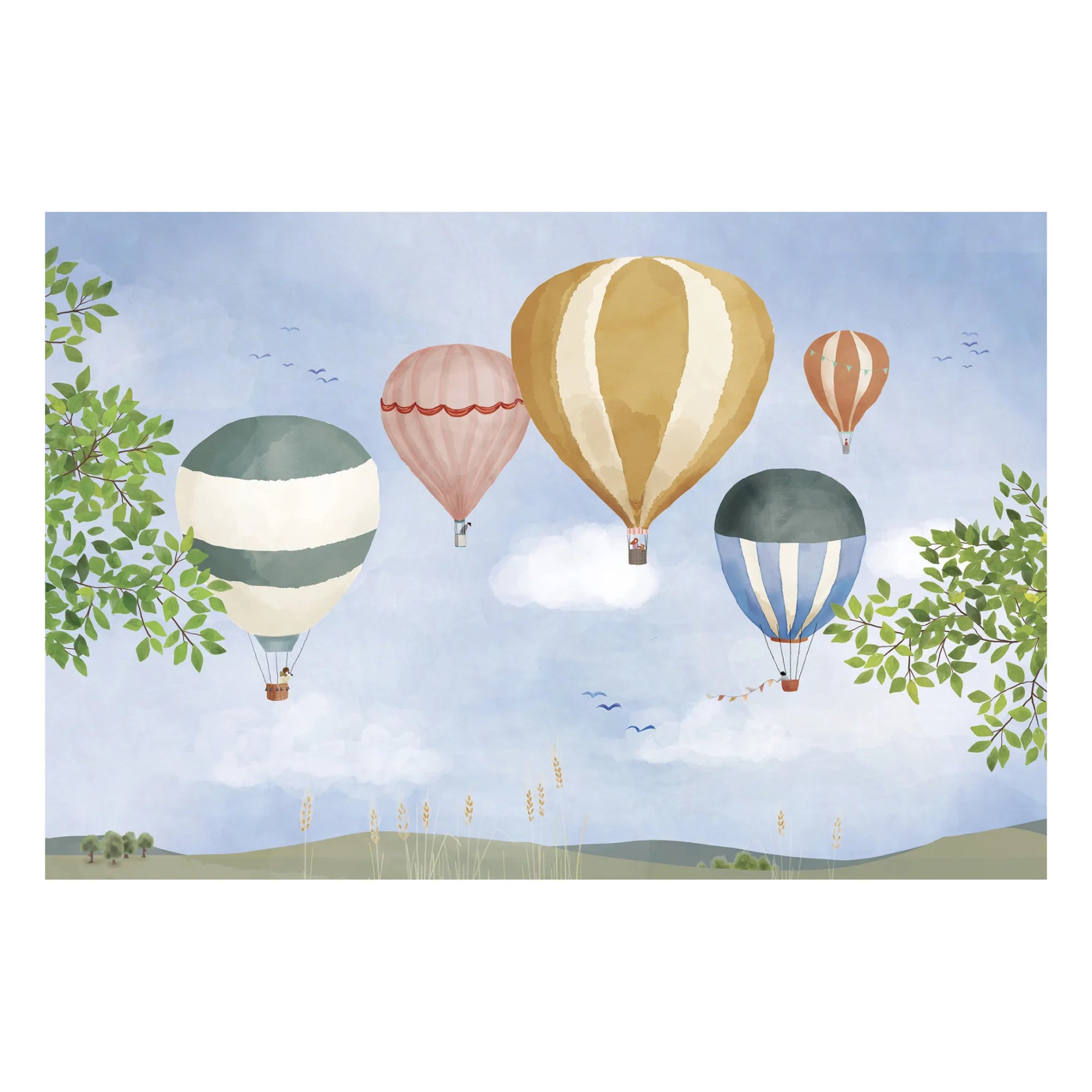 MIMI'lou - Aquarell Heißluftballon Poster
