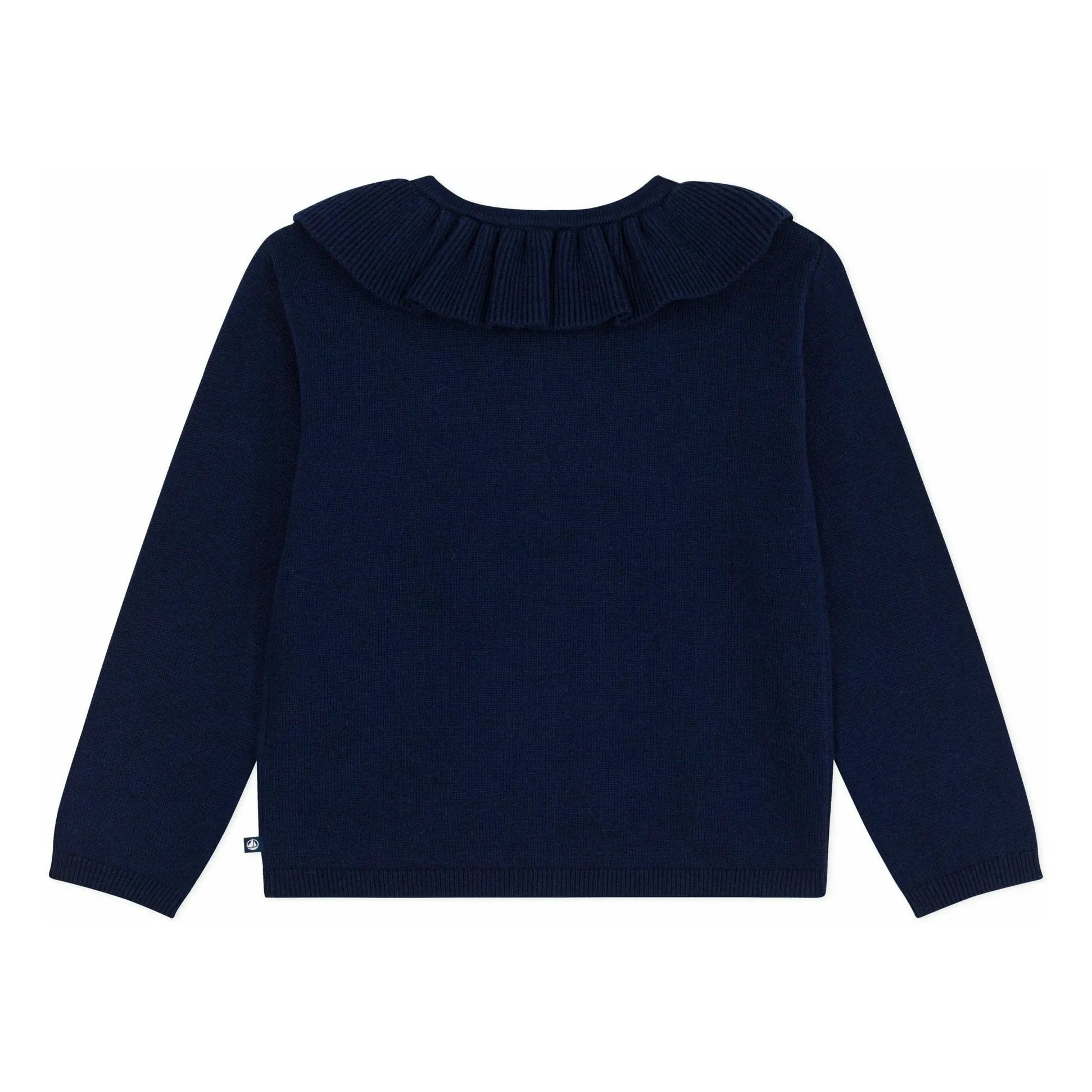 Petit Bateau - Wollstrickjacke mit Rüschen | Midnight Blue