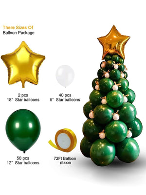 Neujahr – Weihnachten, 93 Stück, Mega-Großformat, stilvoller Neujahrs-Dekorationsballon mit Kiefernmotiv