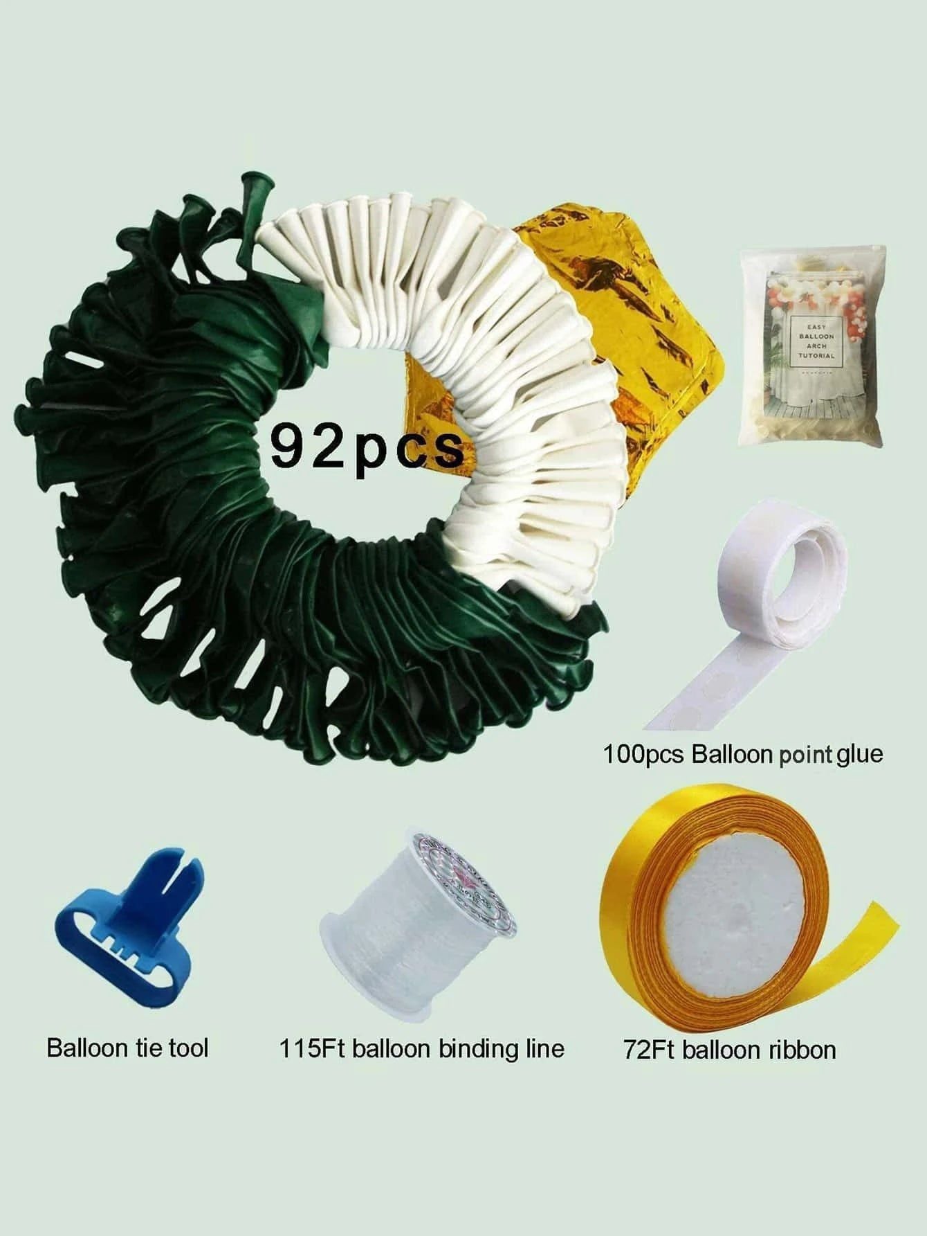 Neujahr – Weihnachten, 93 Stück, Mega-Großformat, stilvoller Neujahrs-Dekorationsballon mit Kiefernmotiv