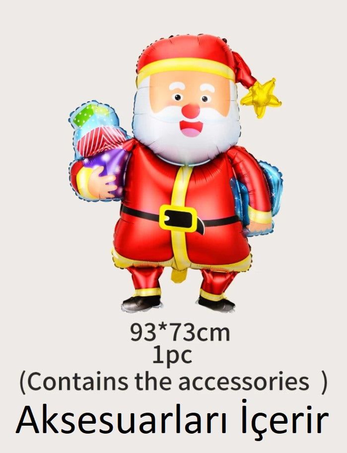 Neujahr – Weihnachtsmann, großer Ballon, 93 cm
