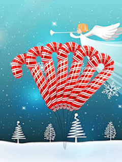 Neujahr – Weihnachts-Zuckerstange, groß, 84 cm, dekorativer Neujahrsballon, 1 Stück