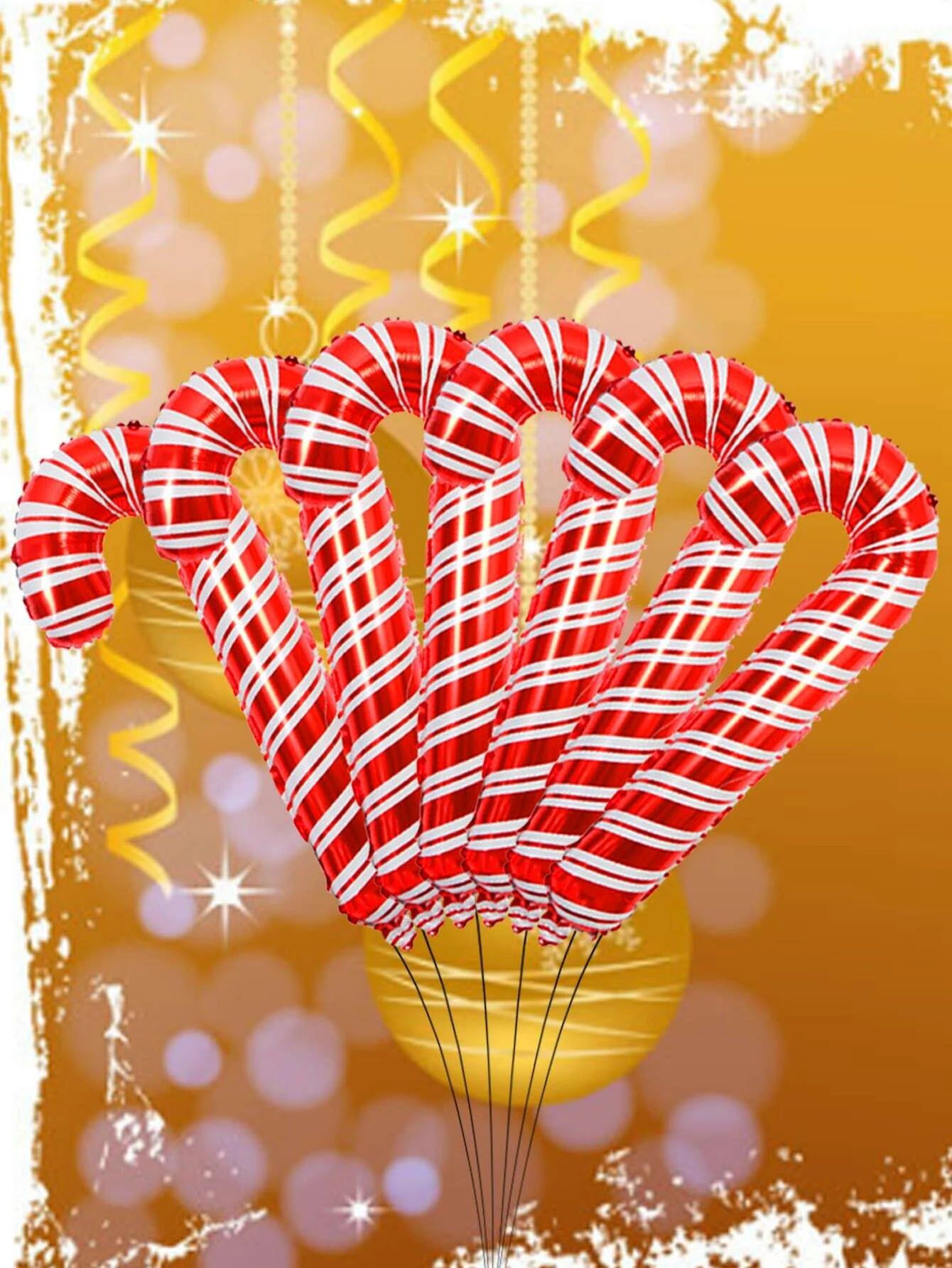 Neujahr – Weihnachts-Zuckerstange, groß, 84 cm, dekorativer Neujahrsballon, 1 Stück