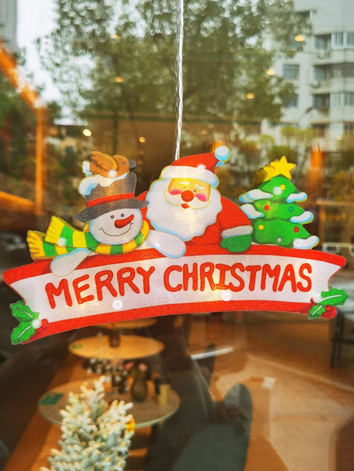 Neujahr - Weihnachten dekorative beleuchtete Frohe Weihnachten Ornament
