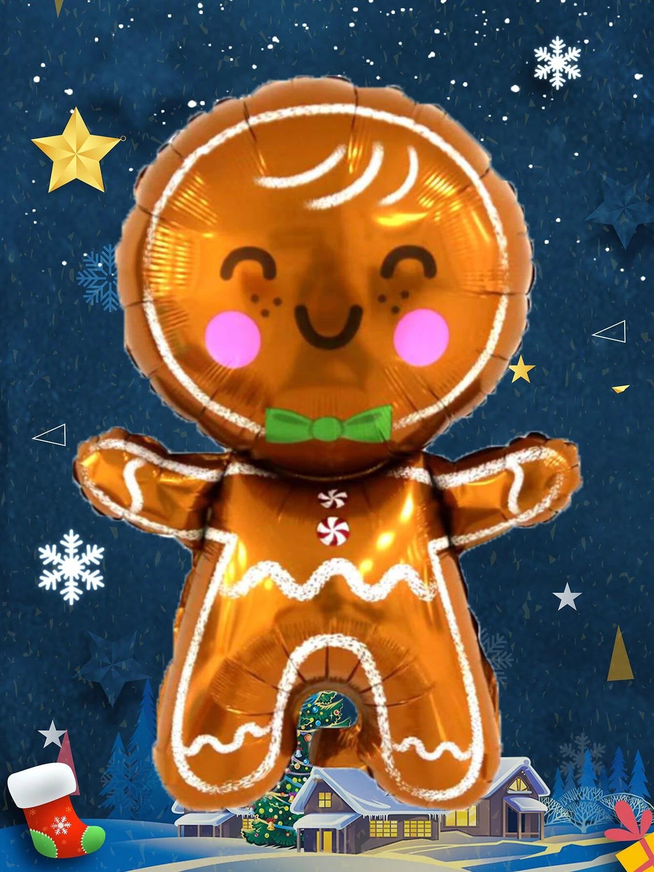 Neujahr – Weihnachtsplätzchen, Lebkuchen, groß, 80 cm, dekorativer Neujahrsballon