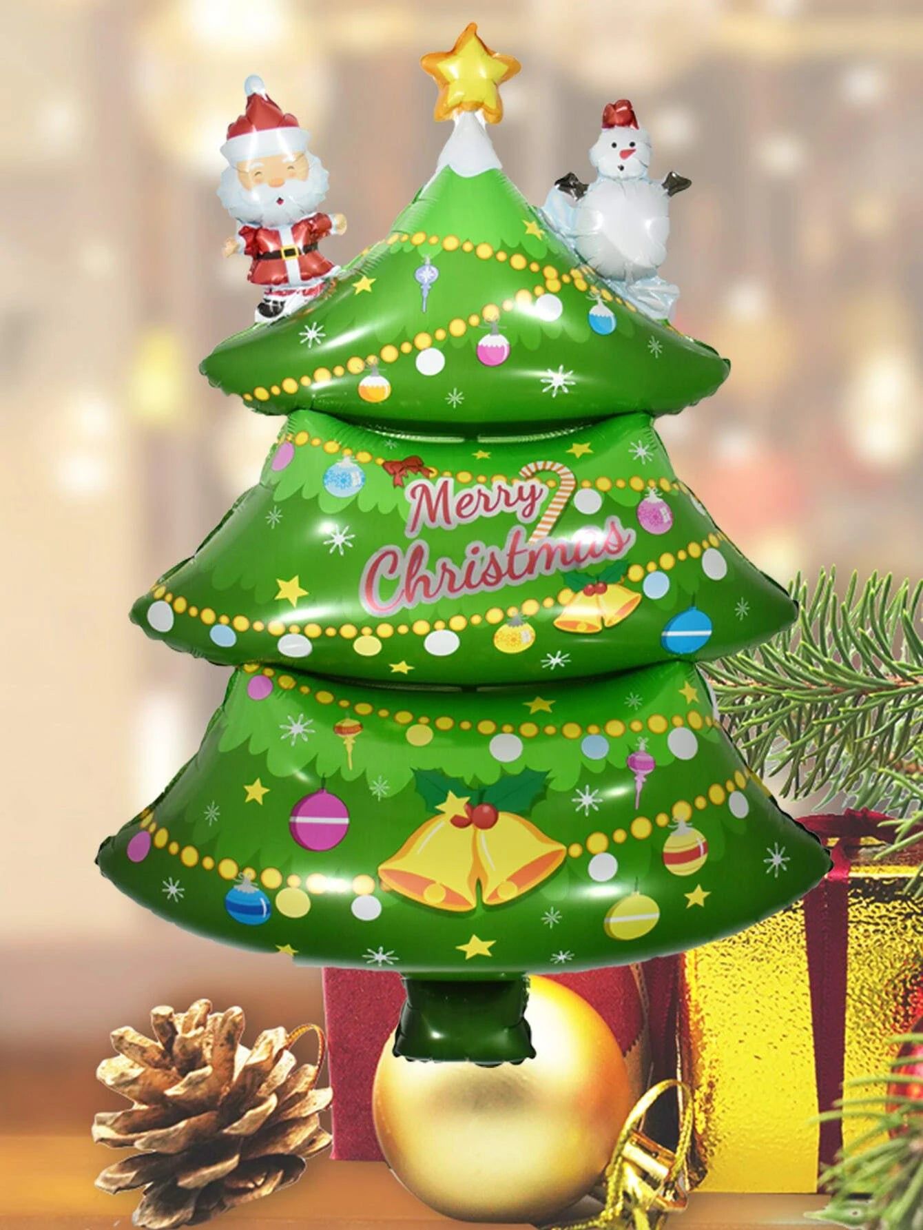 Neujahr – Weihnachtsbaum, groß, 62 cm, dekorativer Ballon