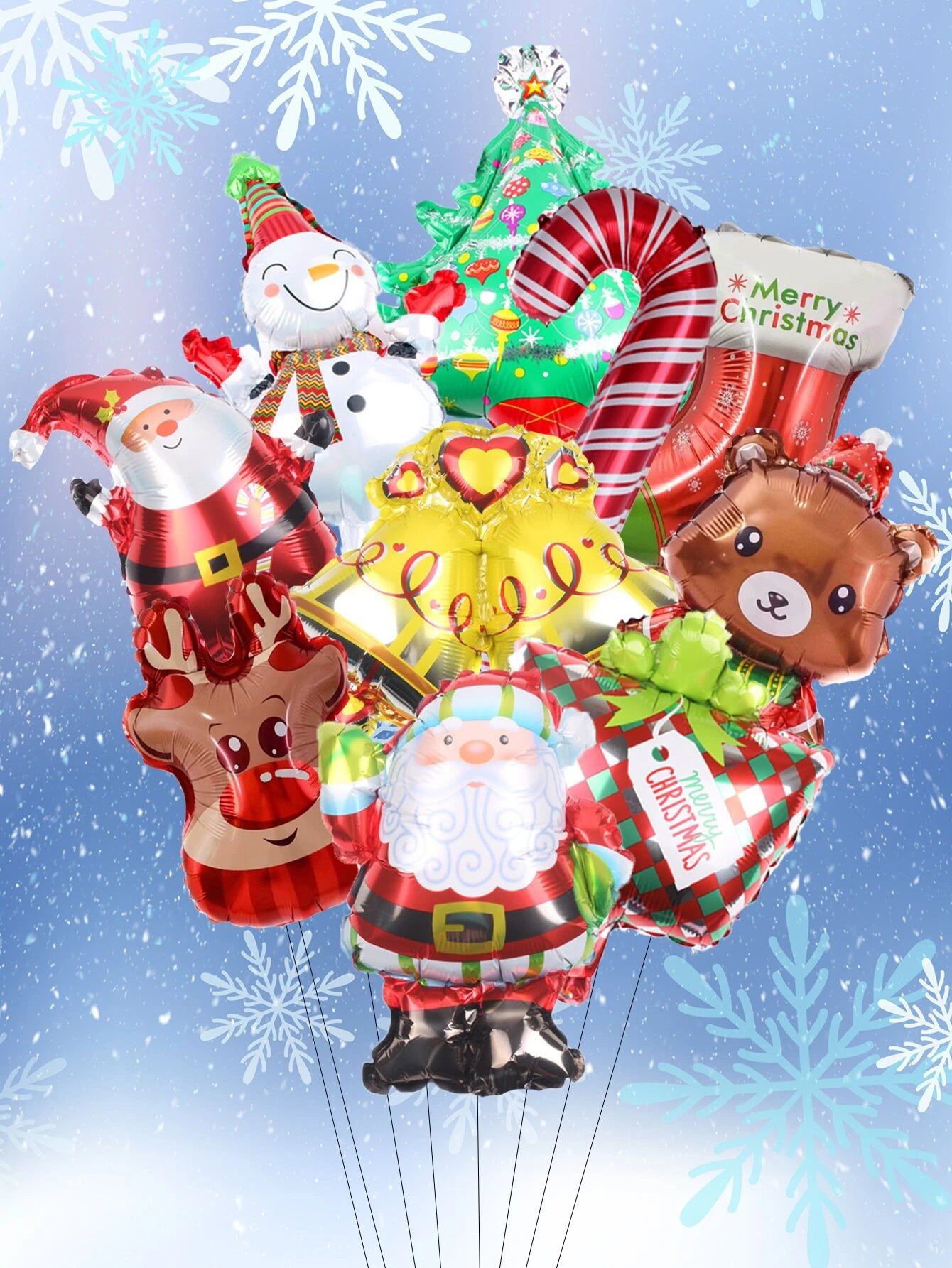 Neujahr – Weihnachts-Neujahrs-Ballons-Set, 10-teilig