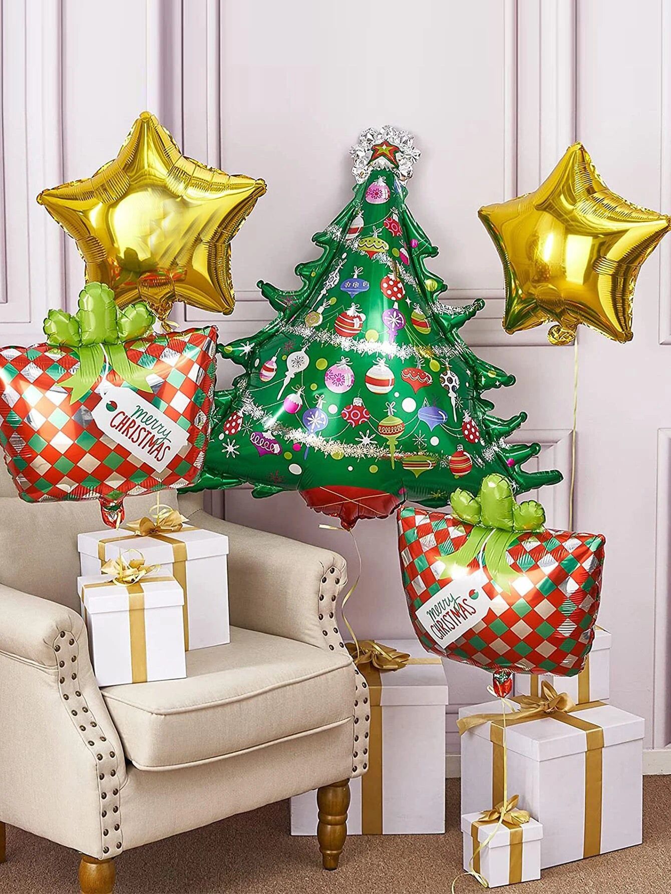 Neujahr – Weihnachten, Neujahr, Deko-Luftballons-Set, 5-teilig
