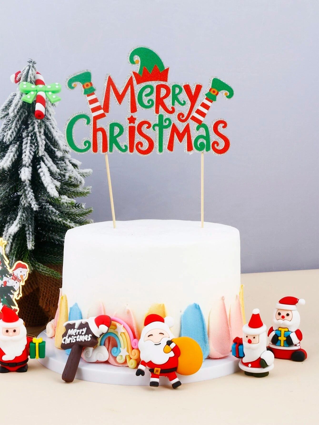 Neujahr – Weihnachten, Neujahr, Kuchendekoration, Frohe Weihnachten