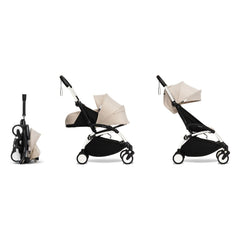 Stokke® - YOYO³ Bonpoint Komplett-Buggy 0+ und 6+ Weißer Rahmen | Beige