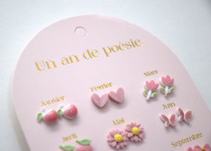 Yuko B. – 12 Paar Keramik-Ohrring-Set für Kinder