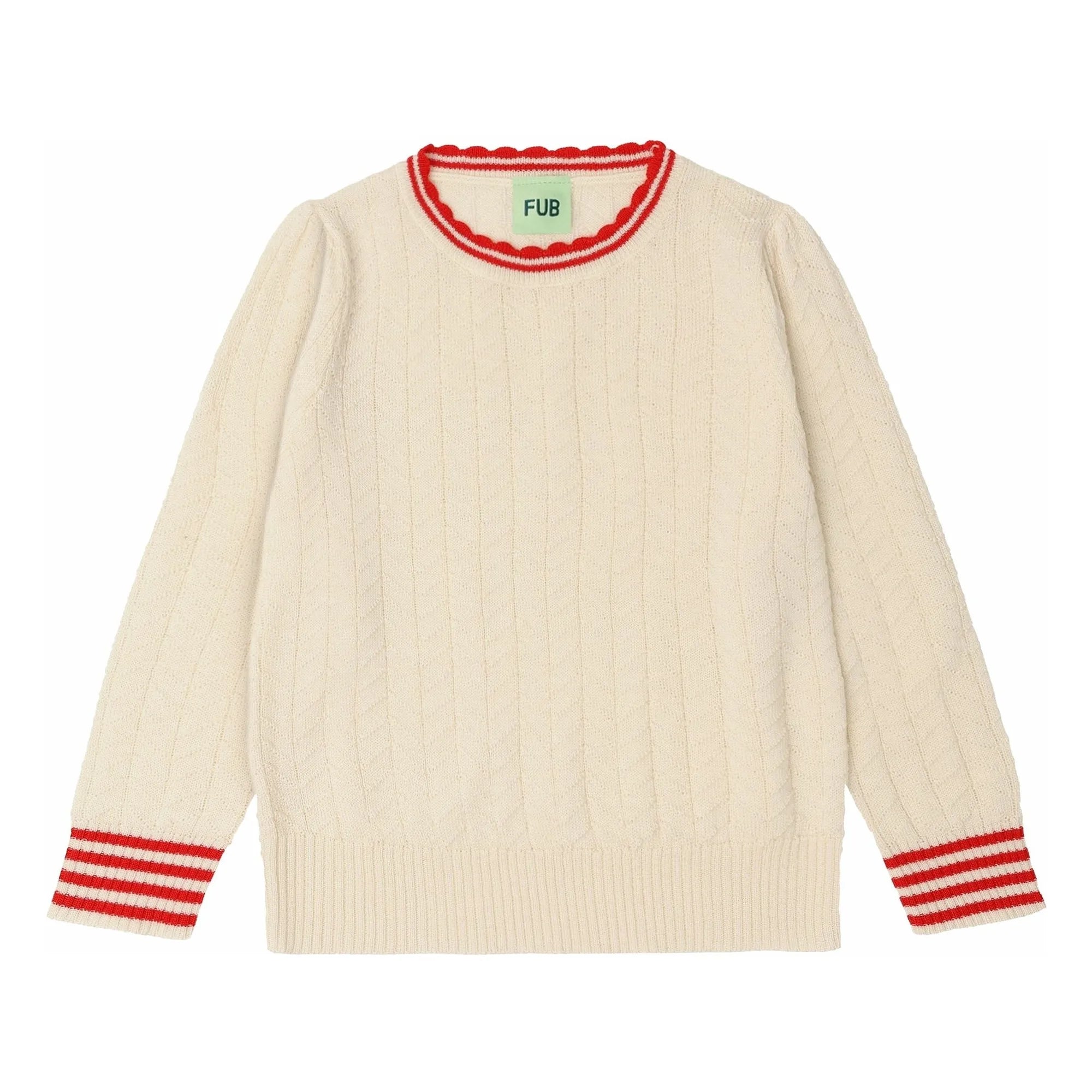 FUB - Zickzack-Pullover Feine Merinowolle | Ecru
